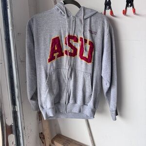 Gray ASU Zip-Up Hoodie
